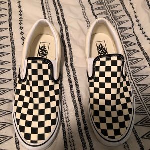 Vans checkered slip ons
